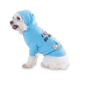 Love my Cat Hooded (Hoody) T Shirt with pocket for your Dog or Cat 