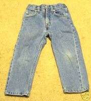 pair Boys 4 blue jeans elastic waist Faded Glory  