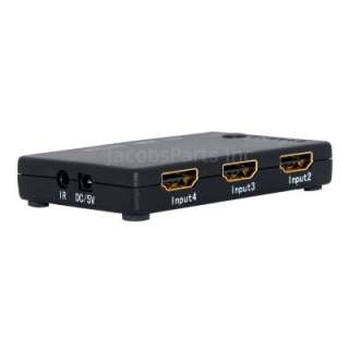 Port HDMI Switch Splitter w/ Remote + HDMI 1.4 Cables for 1080P HDTV 