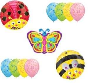 Garden baby shower party balloons BUTTERFLY ladybug bee  