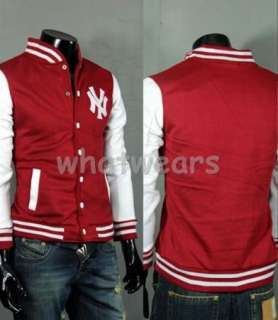Mens Baseball Uniform Slim Designed Fit Coat Jacket 3 Color 4 Size Z66 
