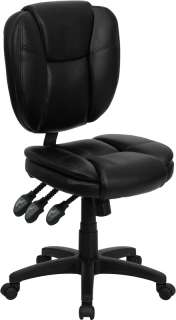 Leather Task Chair Thickly Padded Computer Desk Seat  
