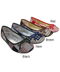 Bamboo Kids by Journee Childrens Plaid Flats  
