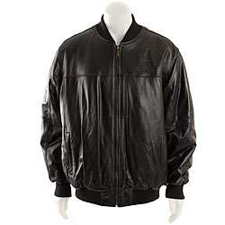 Sean John Mens Leather Baseball Jacket  