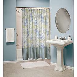 Greenland Home Blue Coral Cotton Shower Curtain  