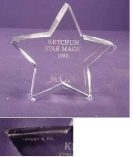 Tiffany and Company Crystal Star Paperweight  