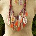 Cotton Cord Hope Big Tagua Nut Jewelry Set (Colombia)  