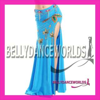   COSTUME SET TOP SKIRT BOLLYWOOD DANCING GOLD BEADED SEQUINED  