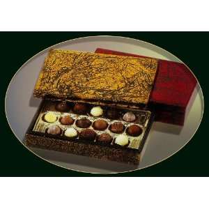 Organic Truffles (16pc) in Genuine Lacquered Wooden Box (Gold)  