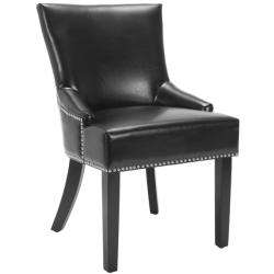Loire Black Leather Nailhead Dining Chairs (Set of 2)  