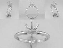 PRONG SOLITAIRE SETTING 6.0   7.0 mm 14KT WHITE GOLD  