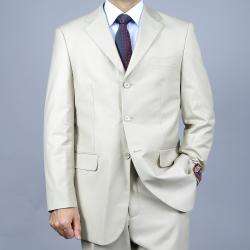 Giorgio Fiorelli Mens Solid Bone 3 Button Suit  