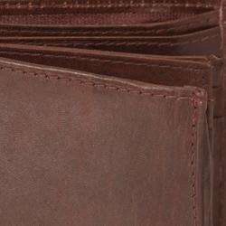 Boston Traveler Mens Genuine Leather Bi fold Wallet  