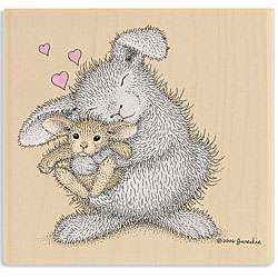House Mouse Love Bunny Wood mounted Rubber Stamp  