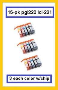   Ink cartridges Set for Canon CLI 221 PGI 220 Pixma MX860 MX870 Printer