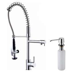 Kraus Commercial Pre rinse Chrome Kitchen Faucet and Soap Dispenser 