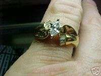 BEAUTIFUL MARQUIS & BAGUETTE DIAMOND WEDDING RING SZ 7  