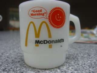 RARE ## Irregular ## McDonalds Good Morning Fire King mug  