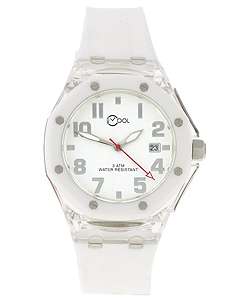 Cool Womens White Rubber Strap Watch  