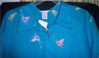 2X Susan Graver Style button up Shirt Blouse Top CLOTHES WOMENs MISSES 