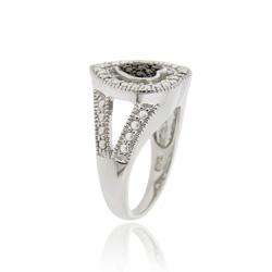 Sterling Silver 1/10ct TDW Black Diamond Heart Ring  