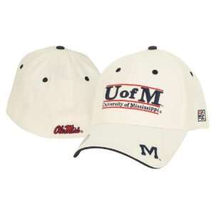  Ole Miss U of M Adjustable Baseball Hat   White Sports 