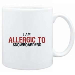  Mug White  ALLERGIC TO Snowboarders  Sports