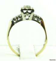   Vintage 0.15ctw Genuine VS Euro Cut Diamond Engagement Ring   14k Gold