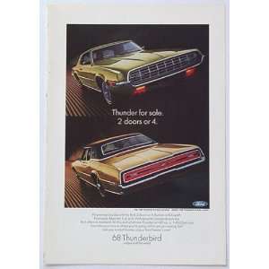  1968 Ford Thunderbird 2 Door & 4 Door Print Ad (1464 