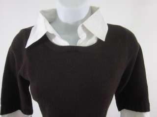 BETTE PAIGE Brown Collar Long Sleeve Sweater Shirt Sz M  