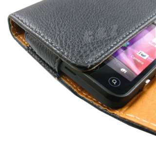 Leather Case Belt Clip Pouch +LCD Film for HTC EVO 3D a  