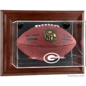 Green Bay Packers Brown Framed Wall Mounted Logo Football Case  
