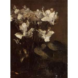 Oil Painting Flowers, Cyclamens Henri Fantin Latour Hand Painted Art 