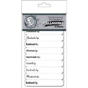   Hallmarks Card Labels 2.25X3.5 Sheets 6/Pkg Handmade By/Black