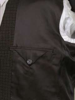 Chaps Tweed Jacket Wool Brown Black Hounds Tooth 38R  