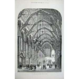  1877 Interior New Townhall Manchester Great Hall Print 