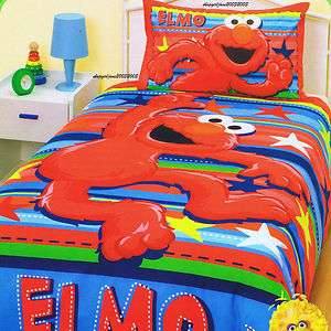 Elmo Sesame Street Stars & Stripes   Single/Twin Bed Quilt Doona Duvet 