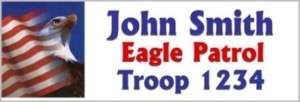 Eagle Flag Name Tag Badge Custom Business Scout  