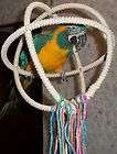 Large Parrot 3 Ring Orbit Preening Swing PERCH COTTON ROPE