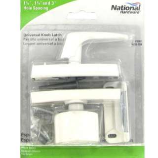 National White Storm and Screen Door Turn Knob Latch 038613212992 