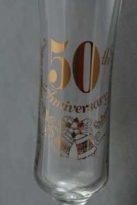 vintage glass from the late 1950s. 50th Anniversary decorative glass 