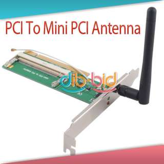 Mini PCI to PCI Adaptor Converter Wireless Wifi Card with Antenna for 