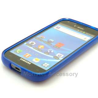 Blue Softgrip Hard Case Gel Cover For Samsung Galaxy S2 T Mobile 