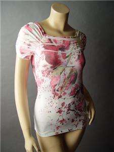 SUBLIMATION Floral Print Printed Ruched Sleeve Casual Women Top Shirt 