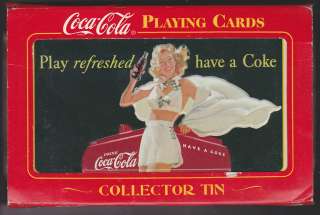 COCA COLA GIRL PLAYING CARDS IN COLLECTOR TIN 2000 Coke 2 Decks 