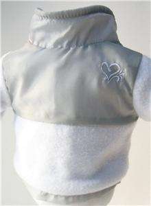 Doll Clothes Nylon/Fleece Jacket Gray & White fits American Girl & 18 