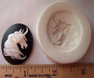 Stunning Unicorn Cameo   Polymer Clay Push Mold Horse  