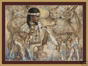 Cross Stitch Chart   The Fawn   Deer, Indian  