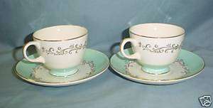 Lifetime China ~ GOLD CROWN ~ Two Sets Cups & Saucers  
