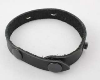 Sterling Silver Black Leather Bracelet Handstamped Personalized Custom 